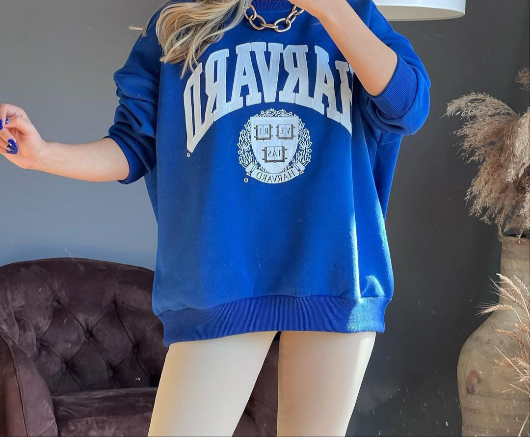 Women's Casual Fashion Printing Thickened All-match Top Long-sleeved Sweater